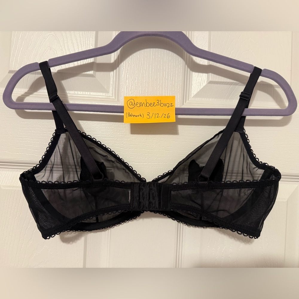 Adore Me 34DD Alyshia Unlined Bra Black cat NWOT - Picture 3 of 6